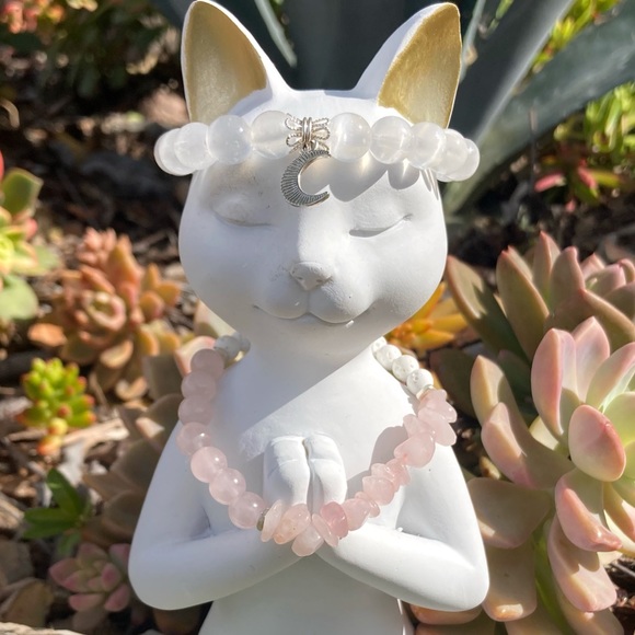 Rose Quartz Lava Stone Bracelet - Picture 9 of 12